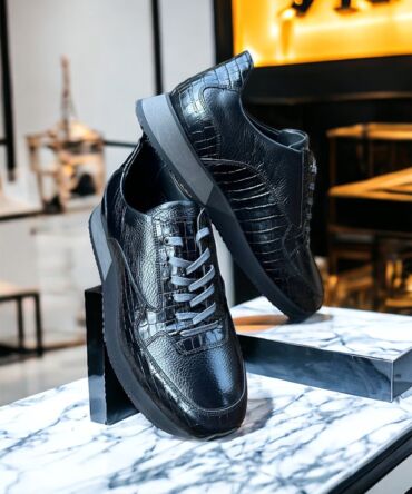 Кросівки шкіряні чорні Antuan