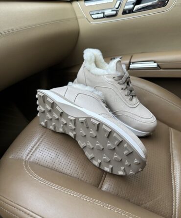 Кросівки жіночі шкіряні світло-бежеві Lucy