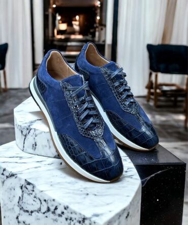 Кросівки із замші чоловічі сині Teoman