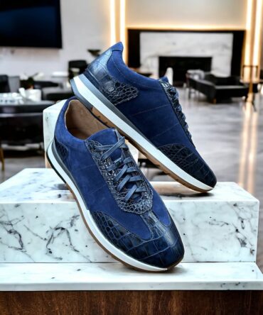 Кросівки із замші чоловічі сині Teoman