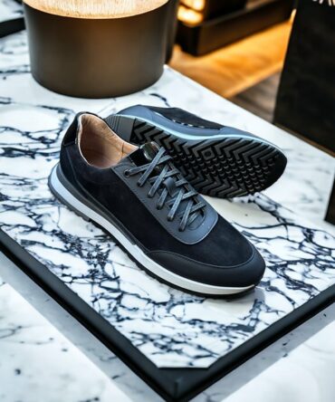 Кросівки чоловічі чорні шкіряні Marko