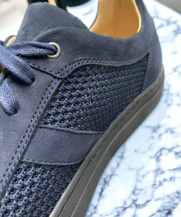 Кеди з нубуку сині з сіточкою Svitan