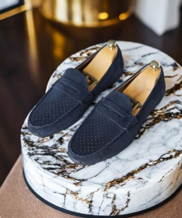 Мокасини замшеві темно-сині ML Zahar