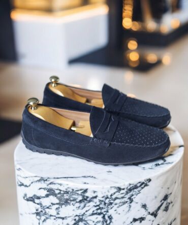 Мокасини замшеві темно-сині ML Zahar