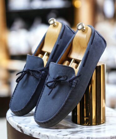Мокасини замшеві кольору джинс Miran