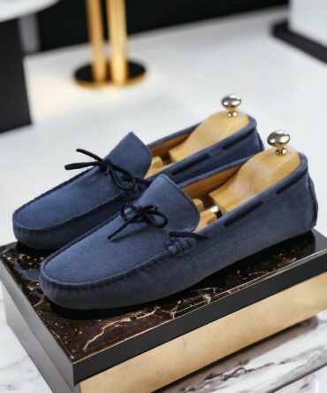 Мокасини замшеві кольору джинс Miran