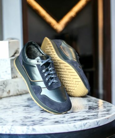 Кросівки шкіряні сині Davis