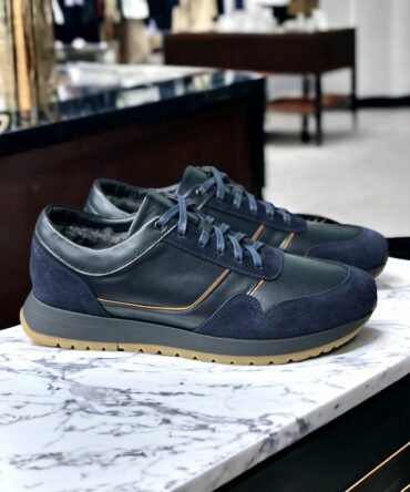 Кросівки шкіряні сині Davis