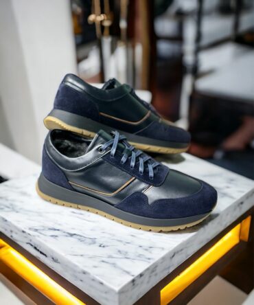 Кросівки шкіряні сині Davis