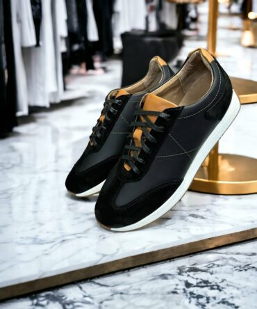 Кросівки чоловічі чорні шкіряні Antonio