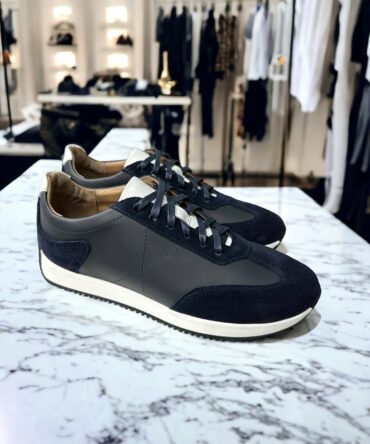 Кросівки чоловічі сині шкіряні Antonio