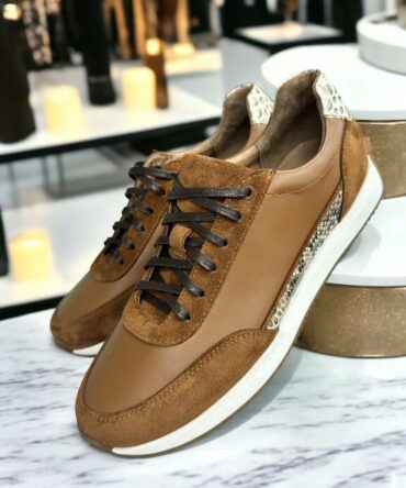 Кросівки з натуральним пітоном руді Loyd