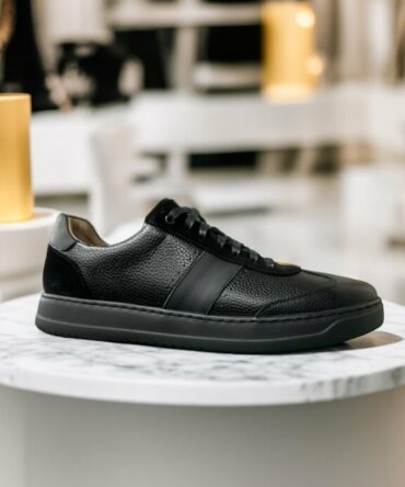 Кеди чоловічі шкіряні чорні Alan