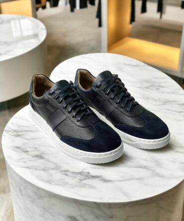 Кеди чоловічі шкіряні сині Alan