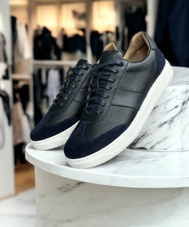 Кеди чоловічі шкіряні сині Alan