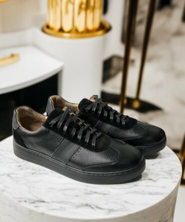 Кеди чоловічі шкіряні чорні Alan