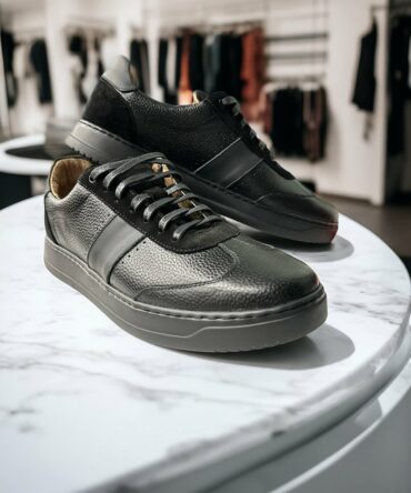 Кеди чоловічі шкіряні чорні Alan