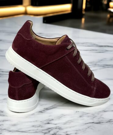 Кеди чоловічі замшеві бордові Ostap