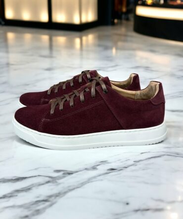 Кеди чоловічі замшеві бордові Ostap