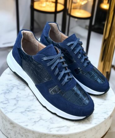 Кросівки замшеві сині Richard