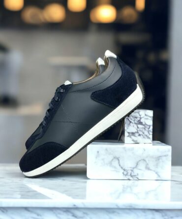 Кросівки чоловічі сині шкіряні Antonio