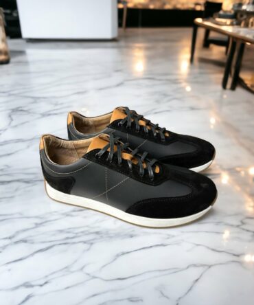 Кросівки чоловічі чорні шкіряні Antonio