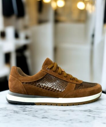 Кросівки з натуральним пітоном руді Mario