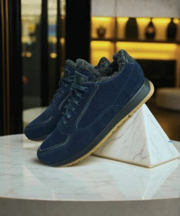 Кросівки сині замшеві зимові Daniel