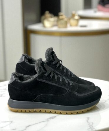 Кросівки чорні замшеві зимові Daniel