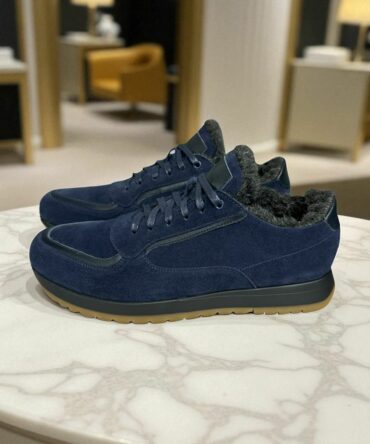 Кросівки сині замшеві зимові Daniel