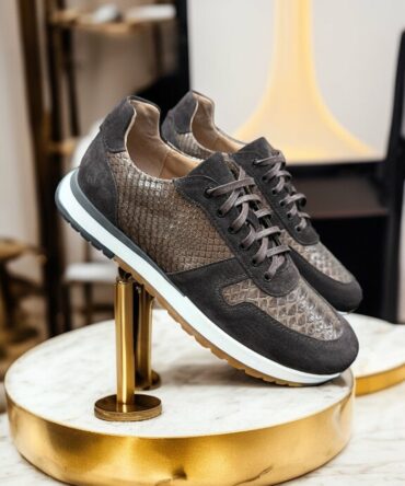 Кросівки чоловічі з пітону коричневі Mario