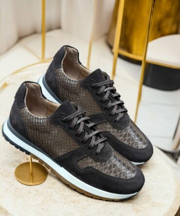 Кросівки чоловічі з пітону коричневі Mario