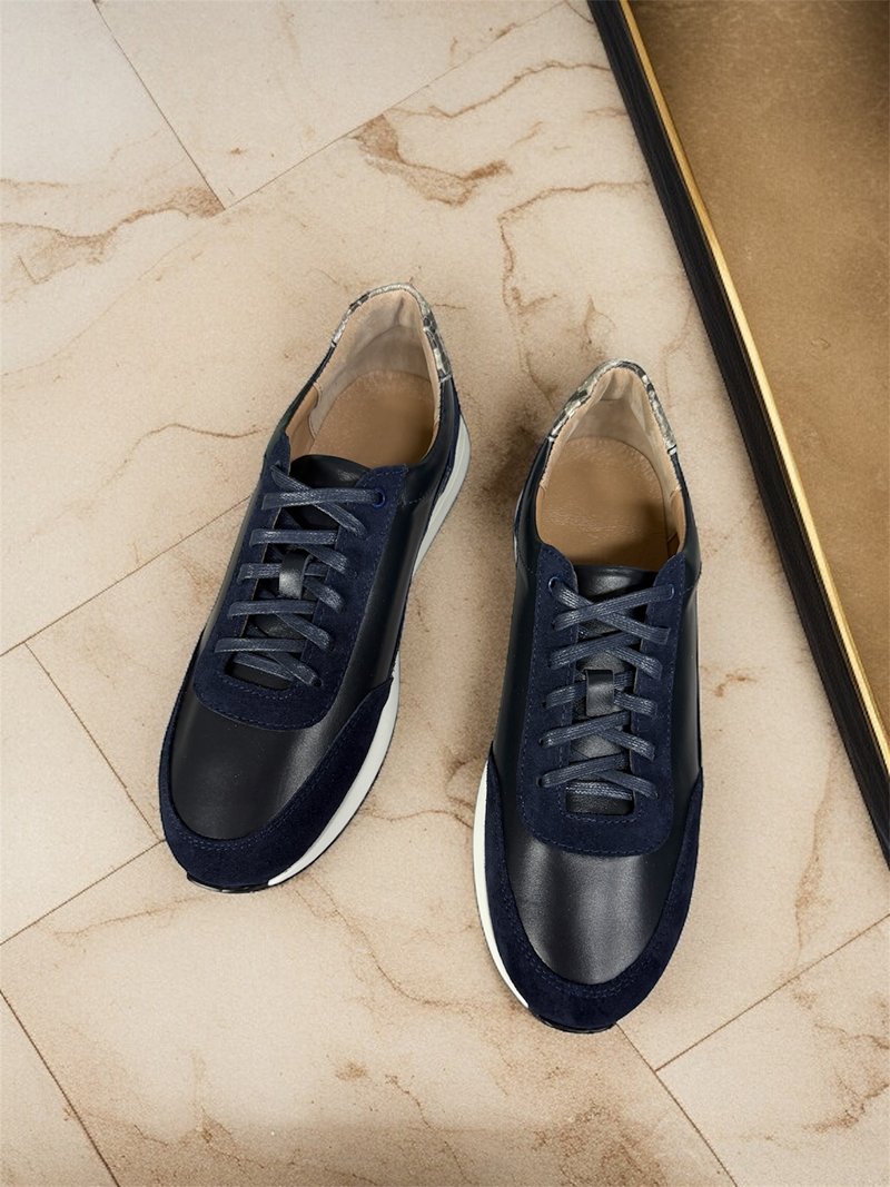 Кросівки з пітоном та замшею сині Кросівки з пітоном та замшею сині